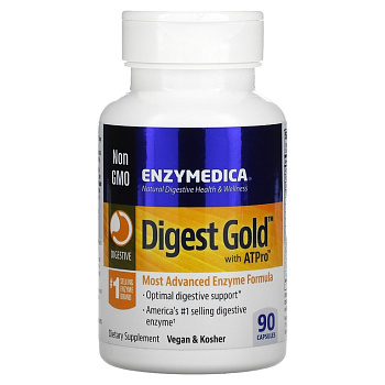 Enzymedica Digest Gold с ATPro, добавка с пищеварительными ферментами, 90 капсул