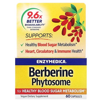 Enzymedica Berberine Phytosome Бербериновые фитосомы 60 капсул