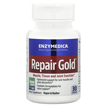 Enzymedica Repair Gold, для мышц, тканей и суставов, 30 капсул Enzymedica Repair Gold, для мышц, тканей и суставов, 30 капсул