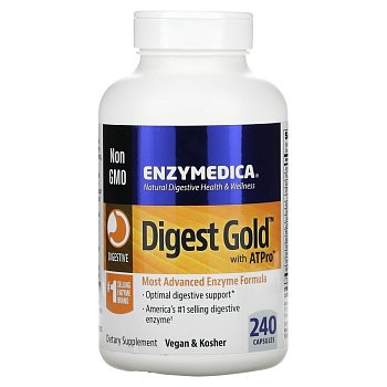 Enzymedica Digest Gold с ATPro, добавка с пищеварительными ферментами, 240 капсул